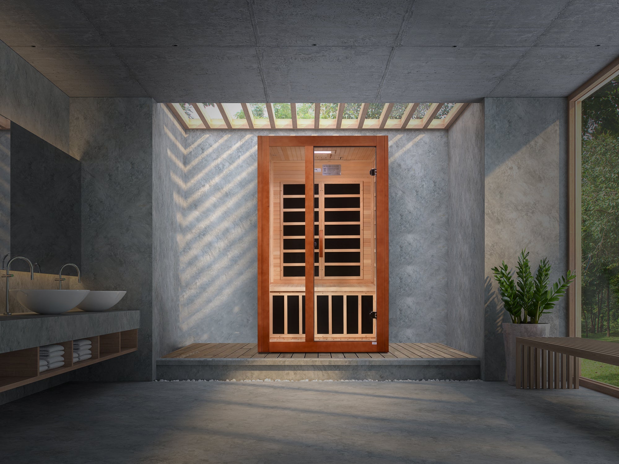 Dynamic Santiago Elite 2 Person Ultra Low EMF FAR Infrared Sauna DYN-6209-02 Elite