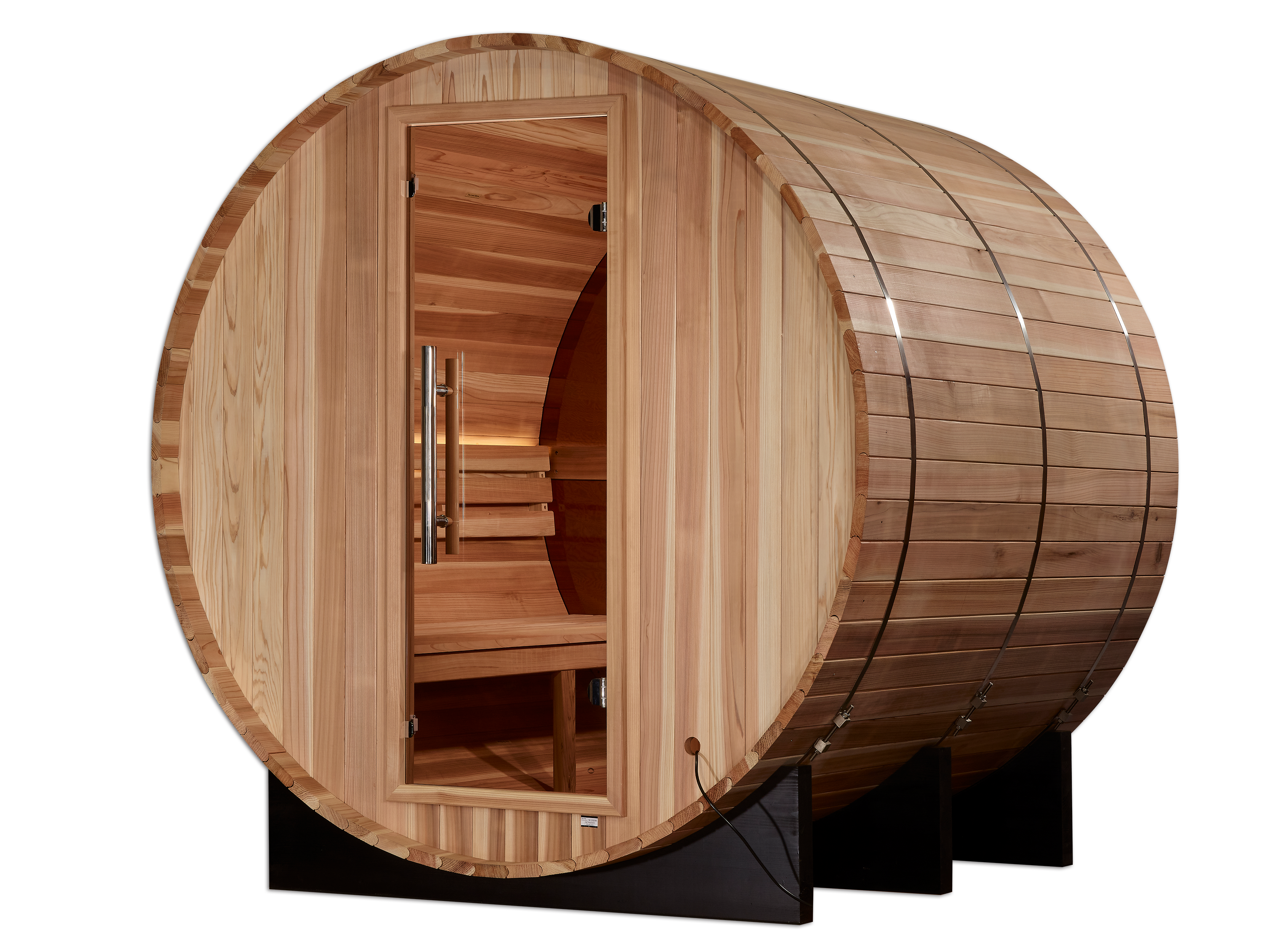 Golden Designs "Zurich" 4 Person Barrel with Bronze Privacy View Traditional Sauna (GDI-B024-01)