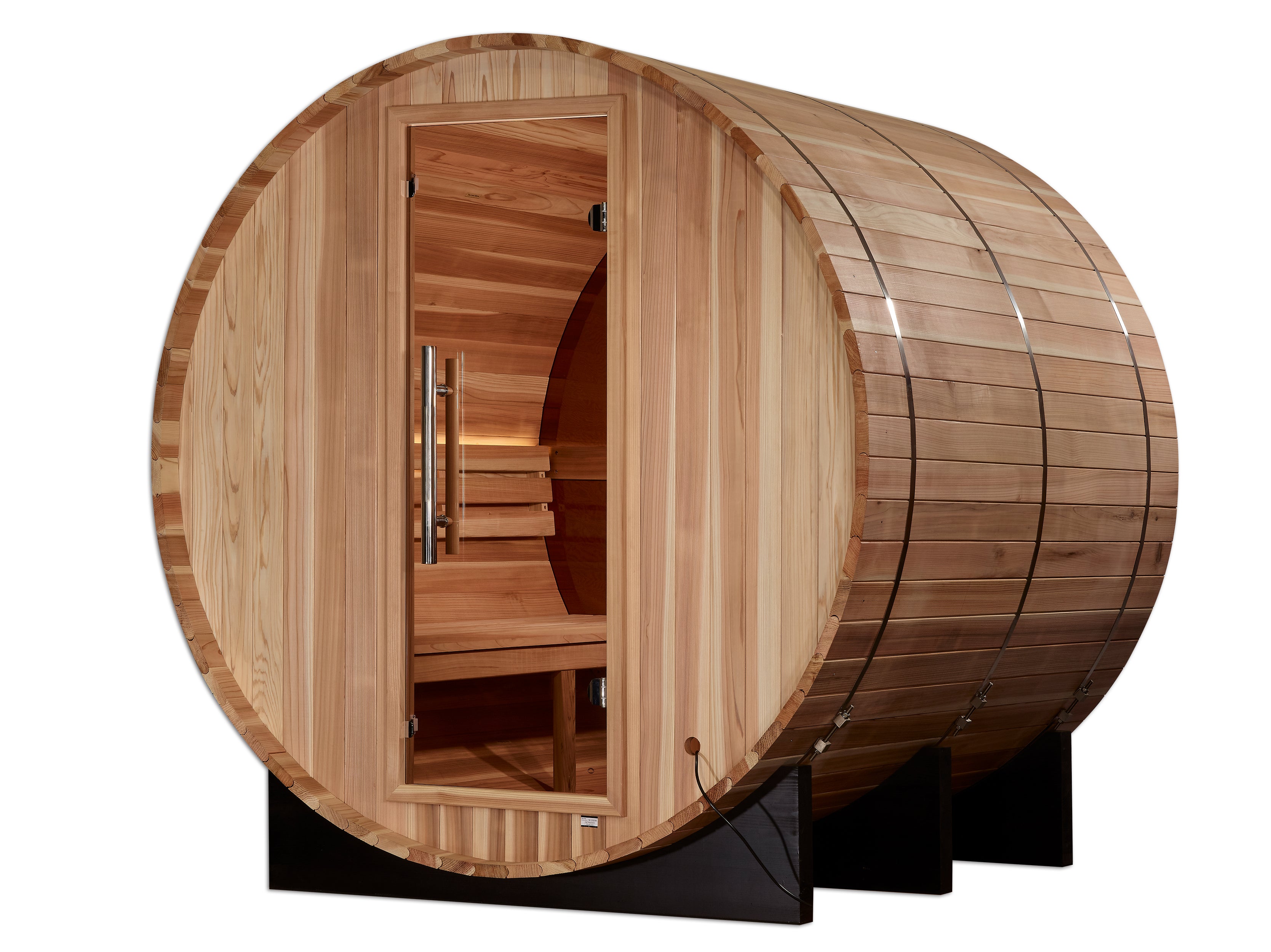 Golden Designs "Zurich" 4 Person Barrel with Bronze Privacy View Traditional Sauna (GDI-B024-01)