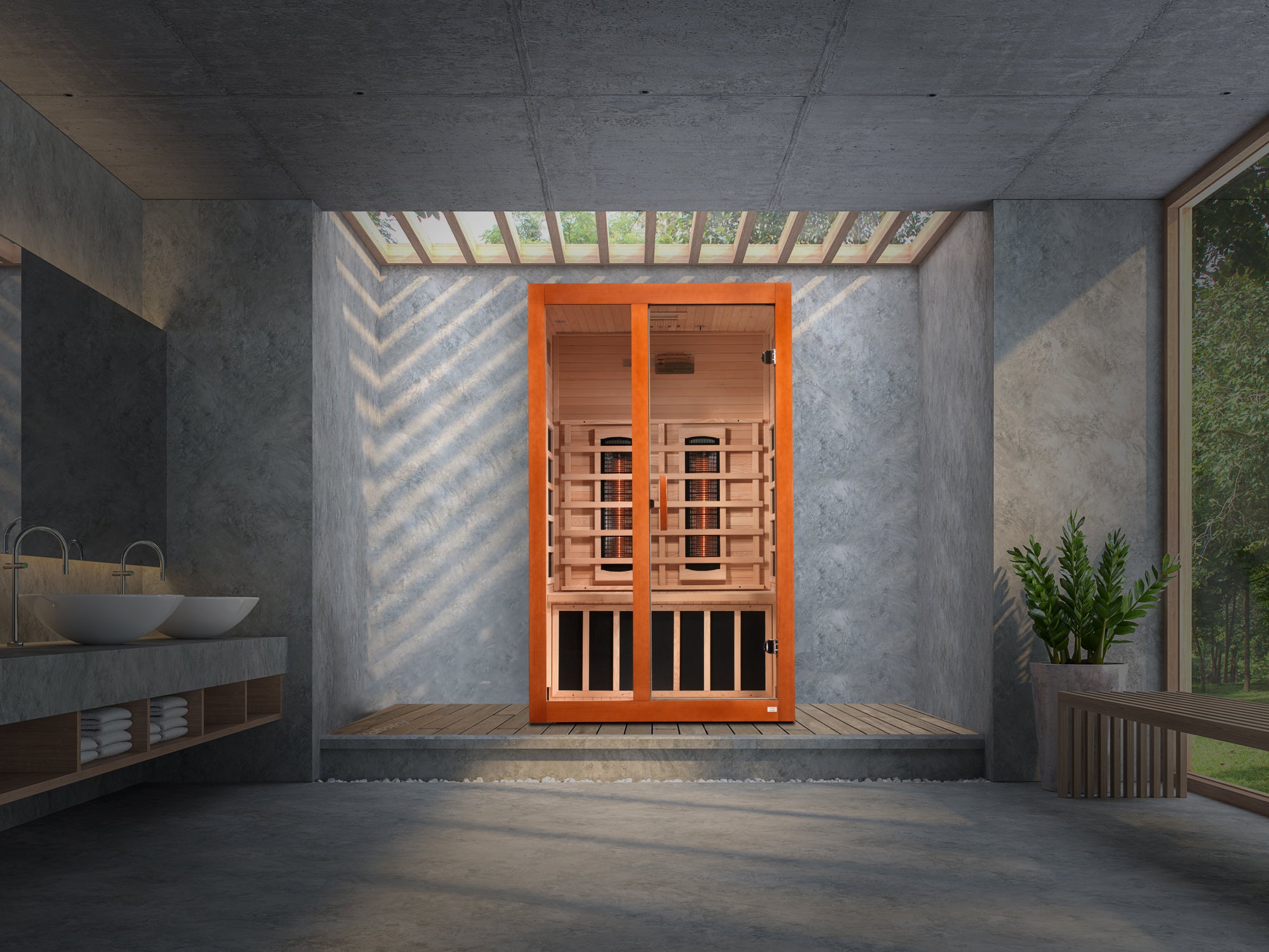 Dynamic Santiago 2 Person Full Spectrum Near Zero EMF Infrared Sauna DYN-6209-03 FS