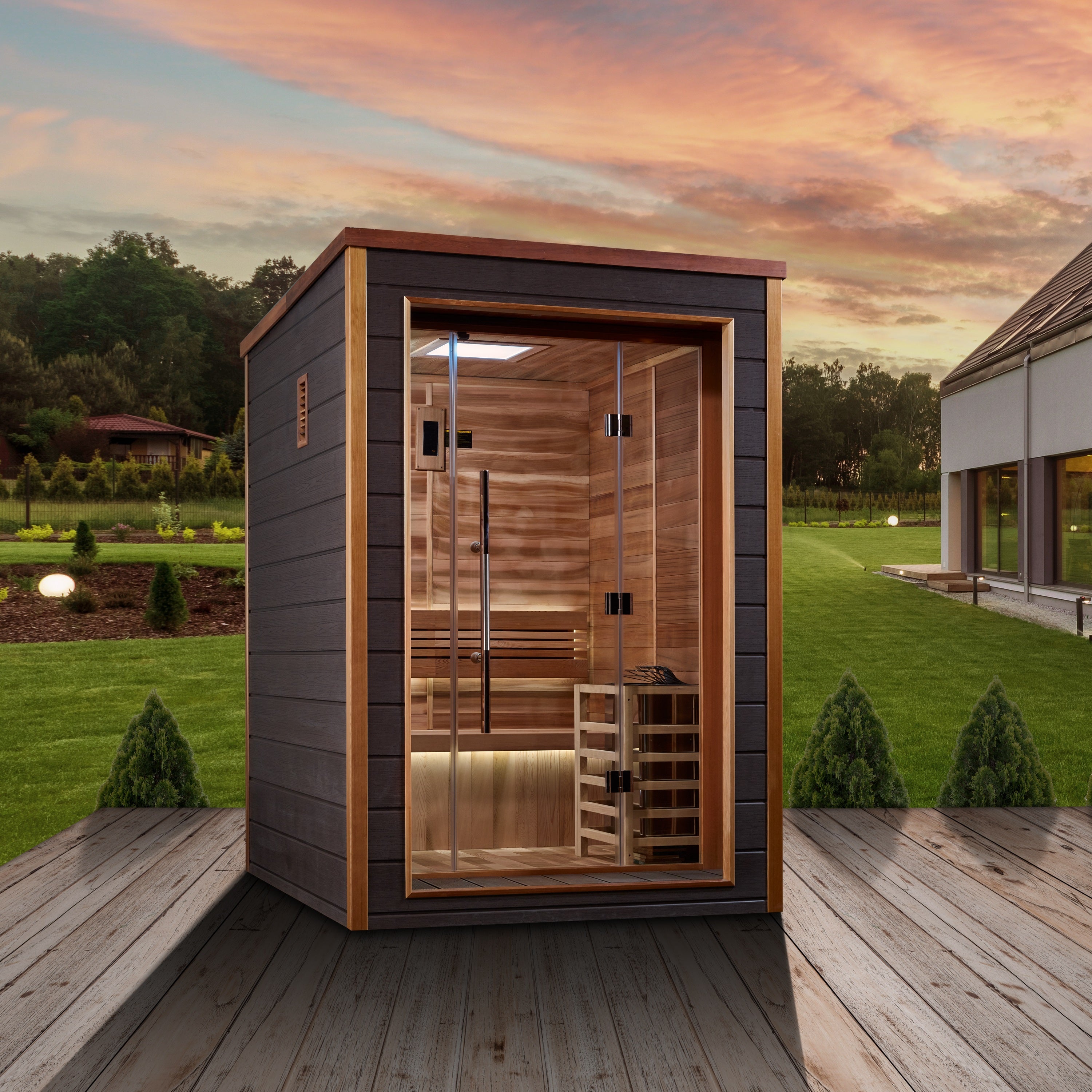 Golden Designs "Narvik" 2 Person Outdoor-Indoor Traditional Sauna (GDI-8202-01)