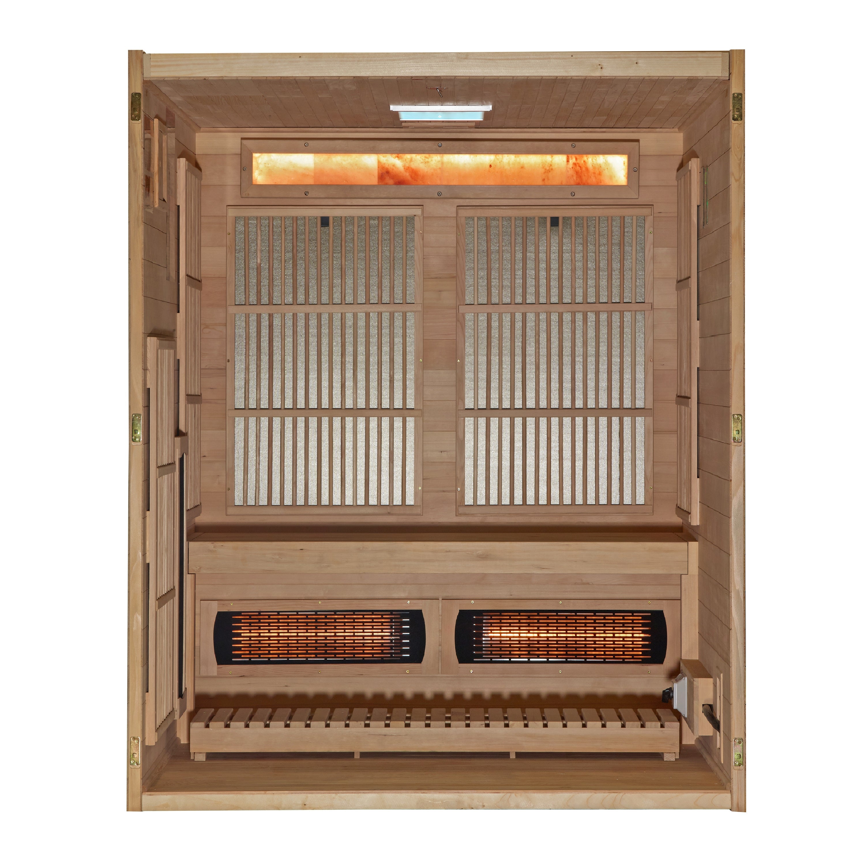 2026 Golden Designs "Soria" 3 Person Hybrid Sauna (Indoor) Full Spectrum and Harvia Traditional Stove (GDI-8330-01)