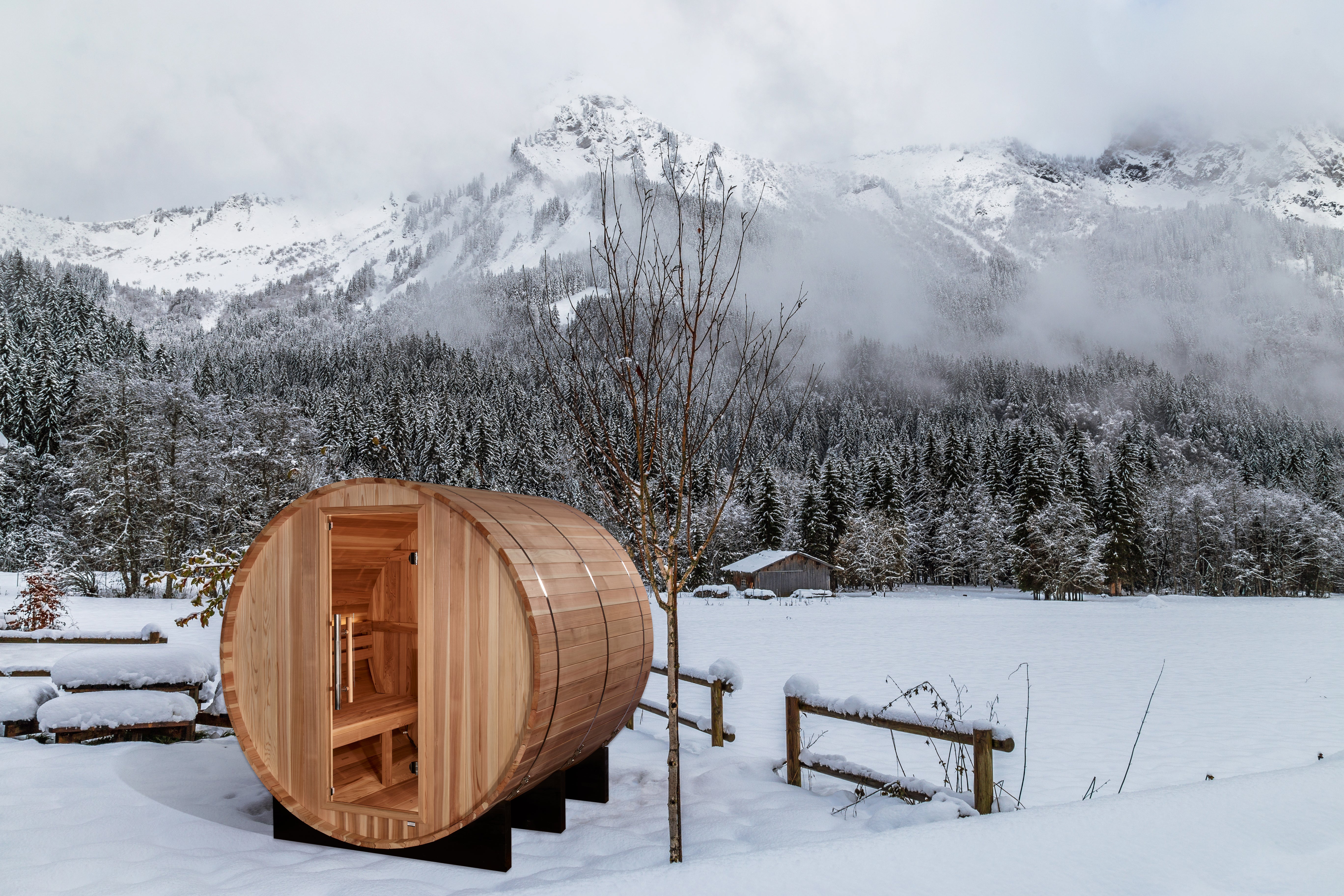 Golden Designs "Arosa" 4 Person Barrel Traditional Sauna (GDI-B004-01)