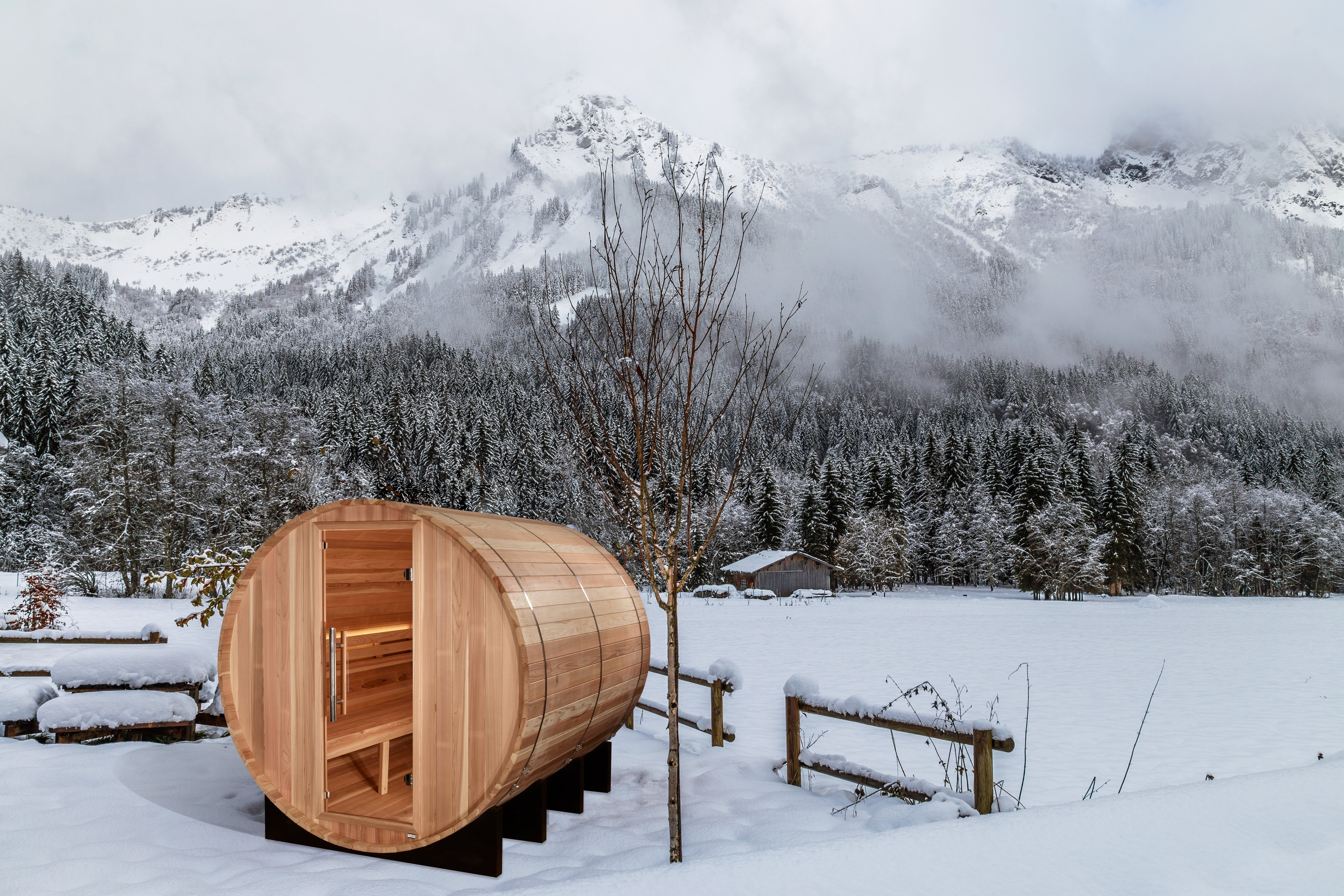 Golden Designs "Klosters" 6 Person Barrel Traditional Sauna (GDI-B006-01)