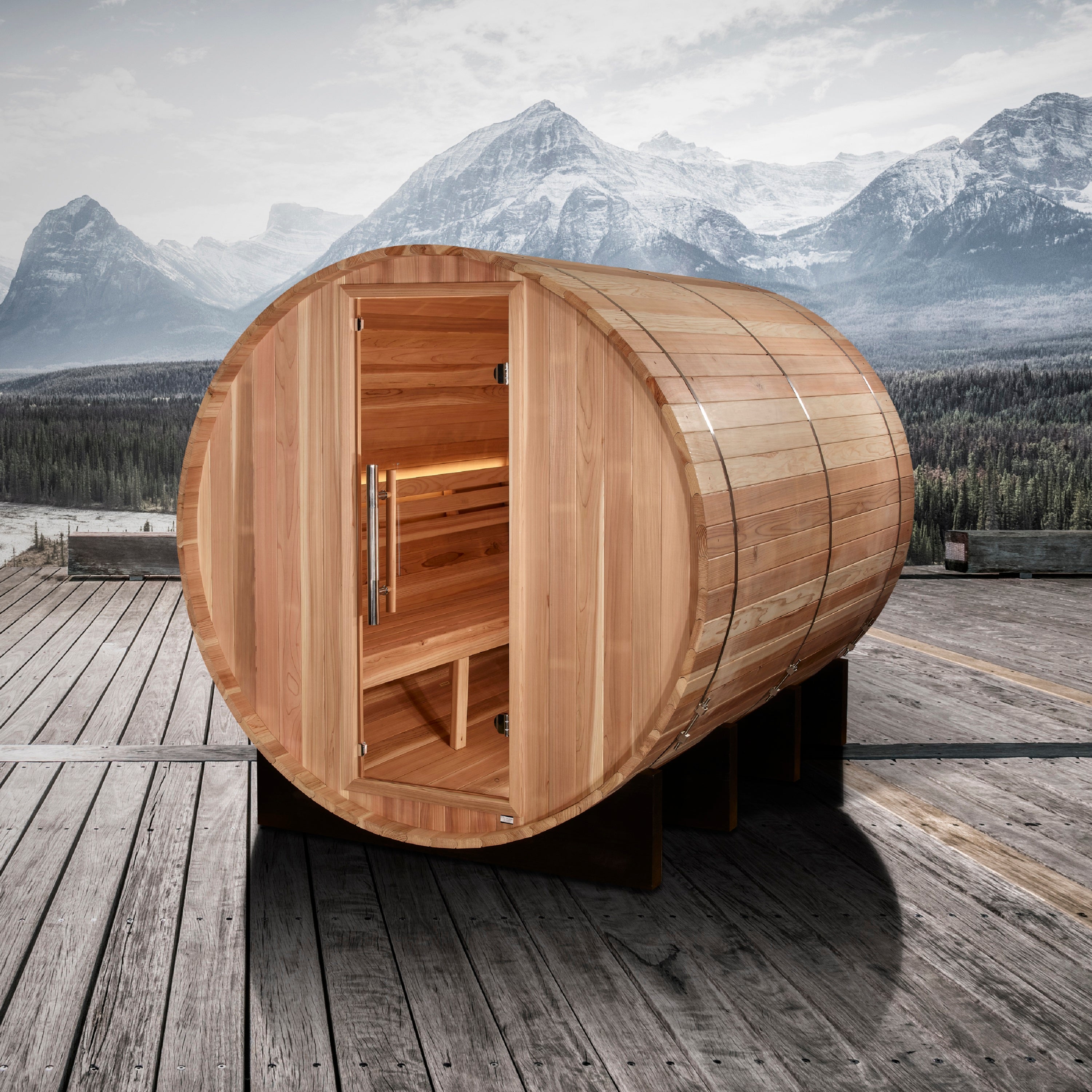 Golden Designs "Klosters" 6 Person Barrel Traditional Sauna (GDI-B006-01)