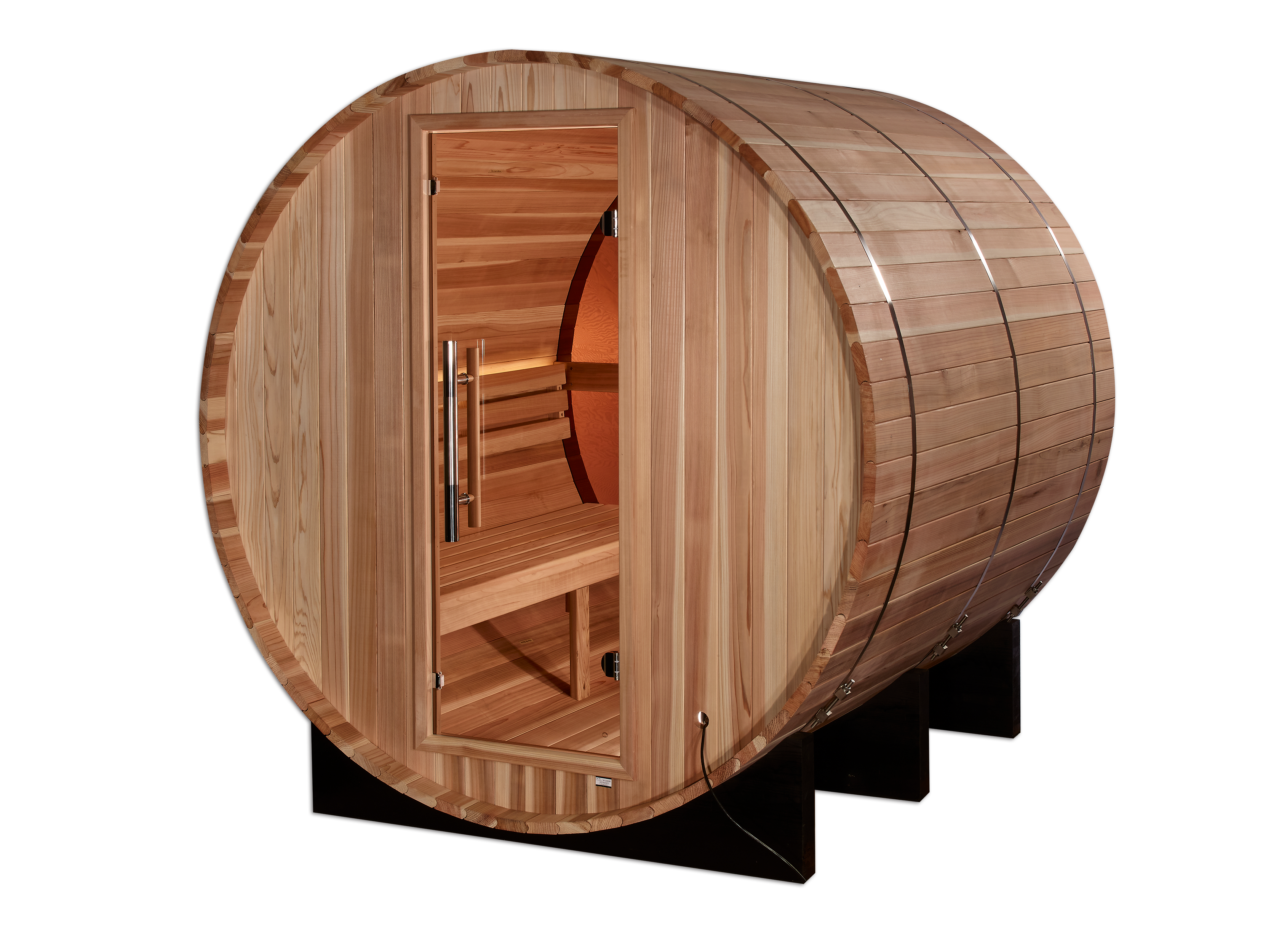 Golden Designs "Zurich" 4 Person Barrel with Bronze Privacy View Traditional Sauna (GDI-B024-01)