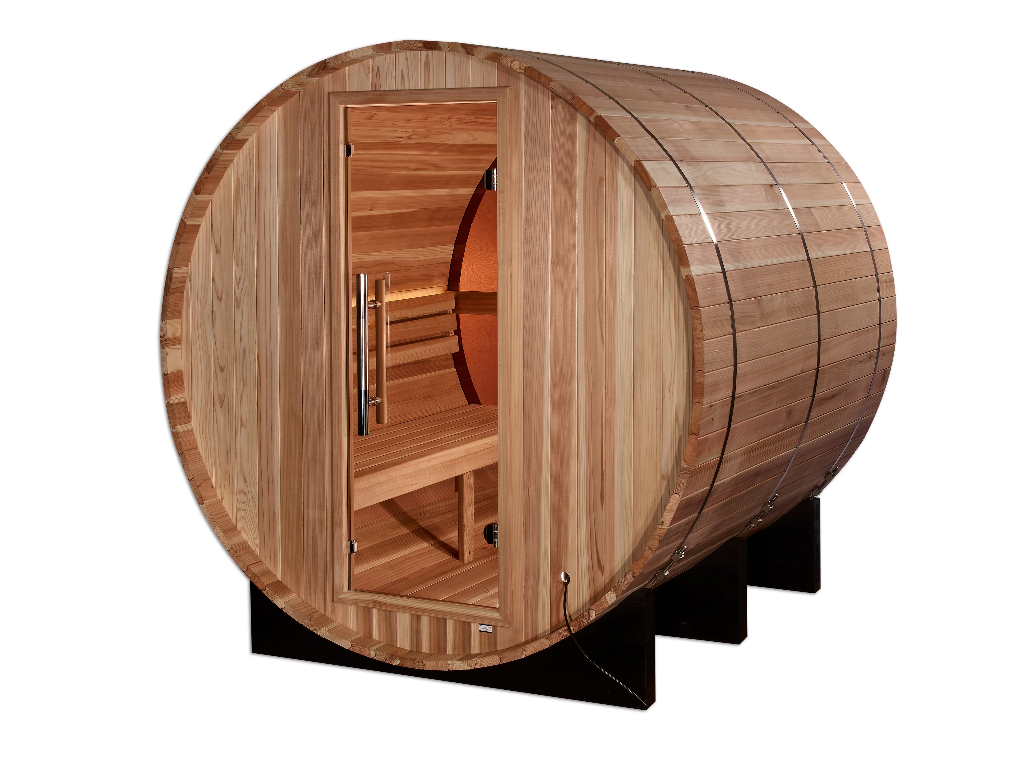 Golden Designs "Zurich" 4 Person Barrel with Bronze Privacy View Traditional Sauna (GDI-B024-01)